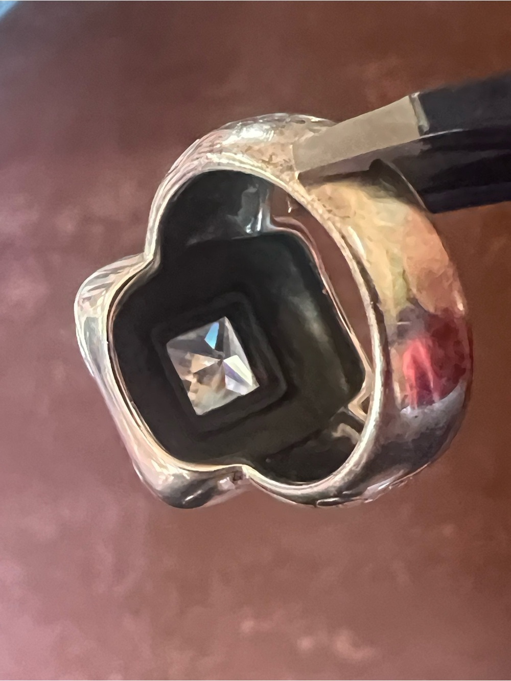 Silpada Silver Ring with Clear Square Stone and Filigree - Picture 13 of 16